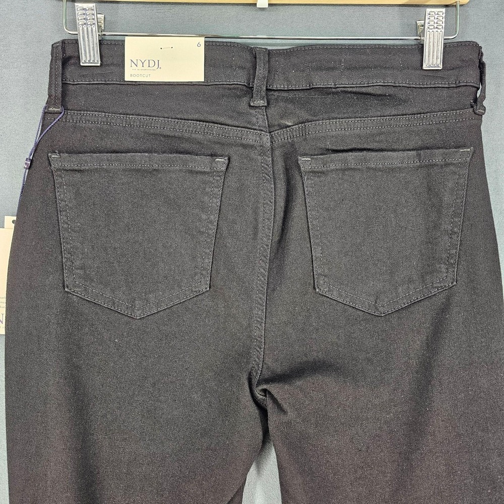 NYDJ Barbara Bootcut Jeans Womens 6 Black Mid Rise Stretch Denim Lift Tuck NEW - Picture 7 of 15